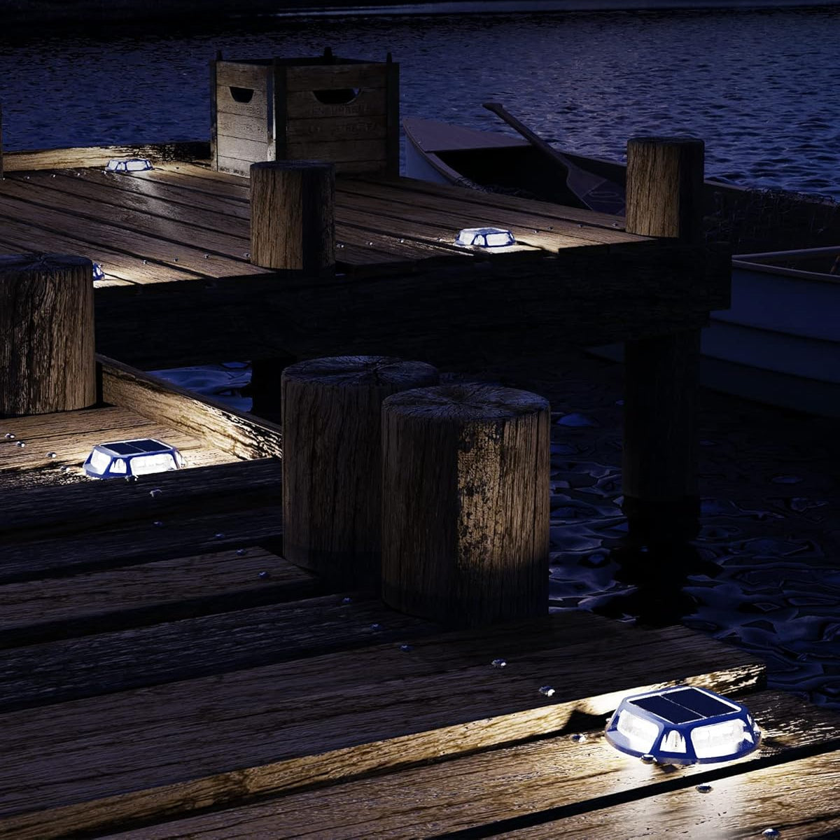 Luces de Deck Solares Impermeables IP68 para Jardín Exterior, Escaleras y Pasarelas