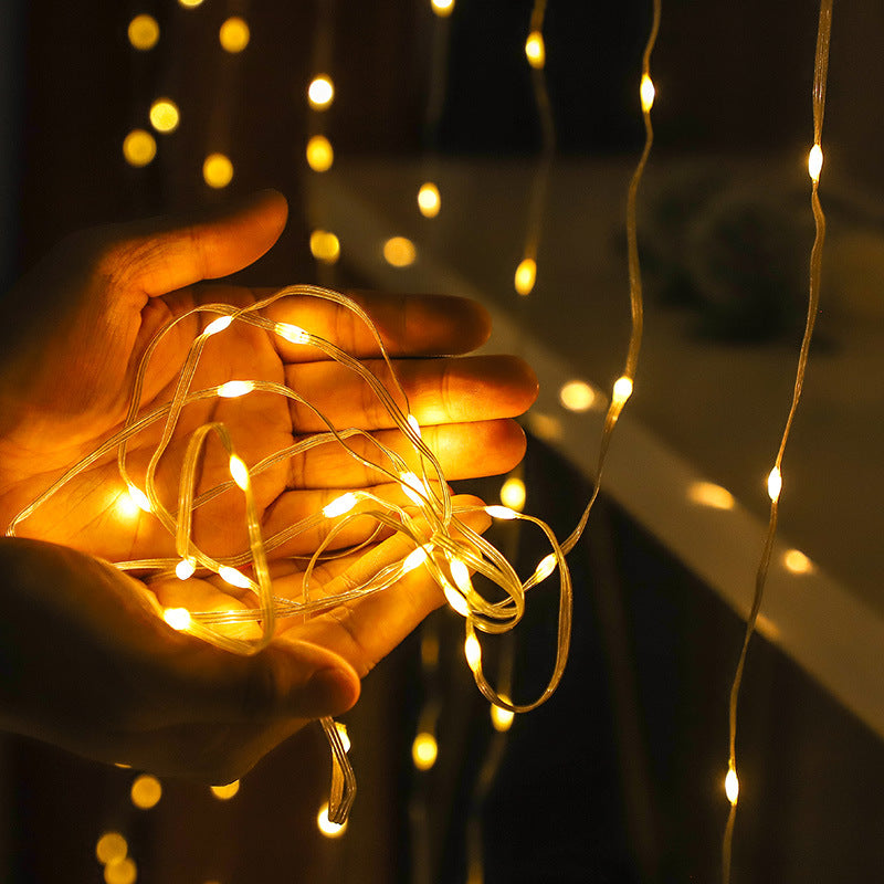 Luzes de Cortina LED Fluídas com Controlo Remoto - Luzes a Piscar para Decoração de Férias e Festas