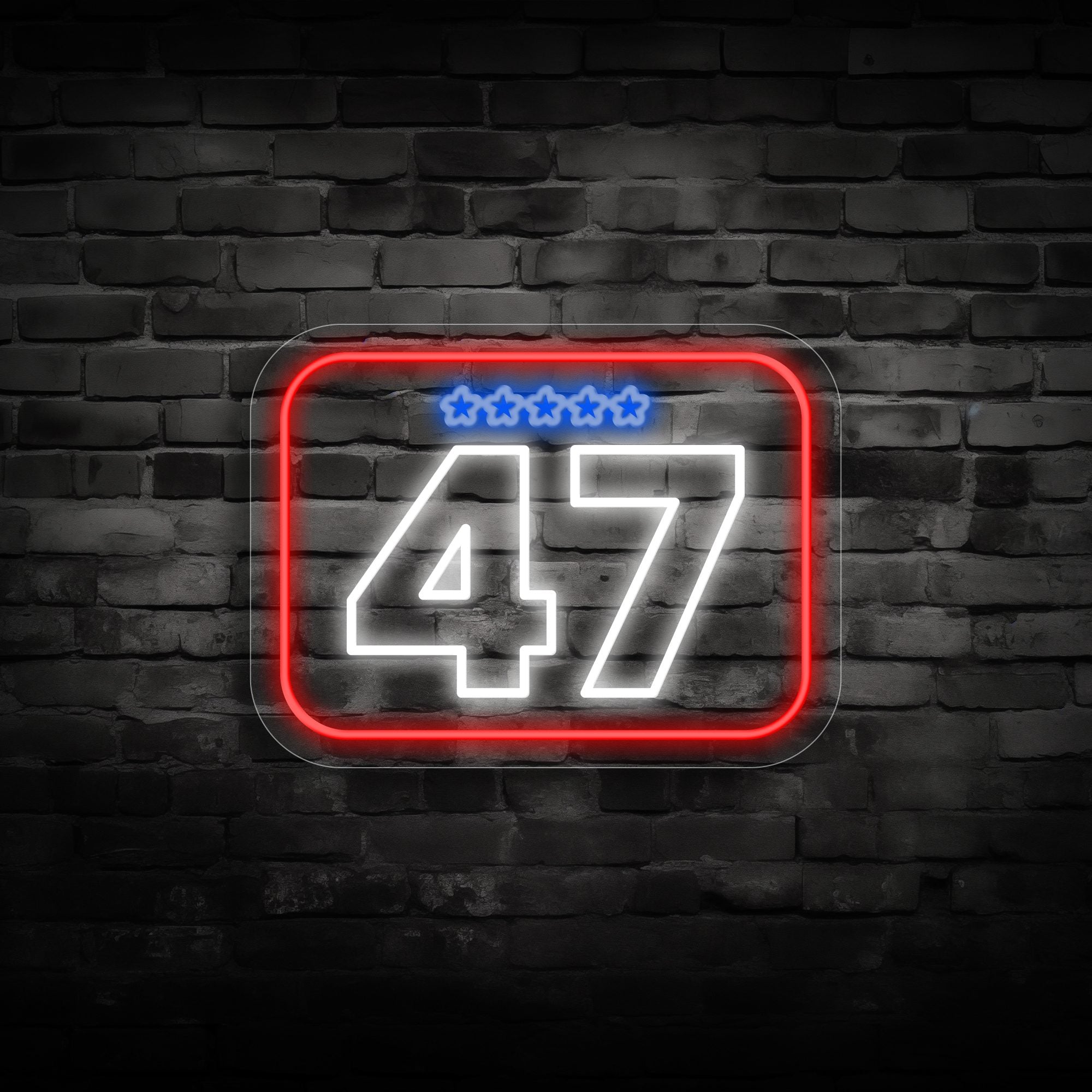 Trump 47 Neon Sign Bright LED Light Up Sign for Election 2024 Decor, Patriotic USA Election Sign, Perfect for Politics Office Decor!