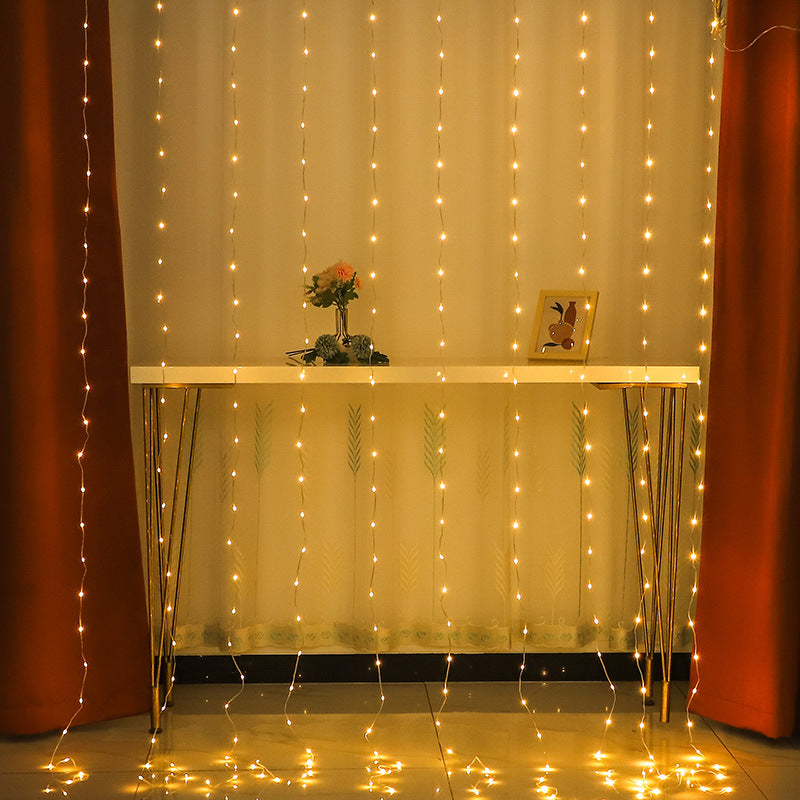Luzes de Cortina LED Fluídas com Controlo Remoto - Luzes a Piscar para Decoração de Férias e Festas