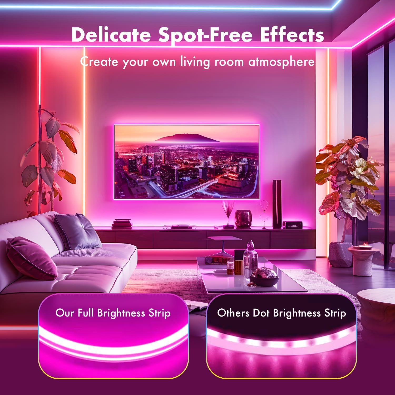 Strisce LED Neon Impermeabili – Kit di Luci a Bassa Tensione con Controllo Musicale APP Bluetooth