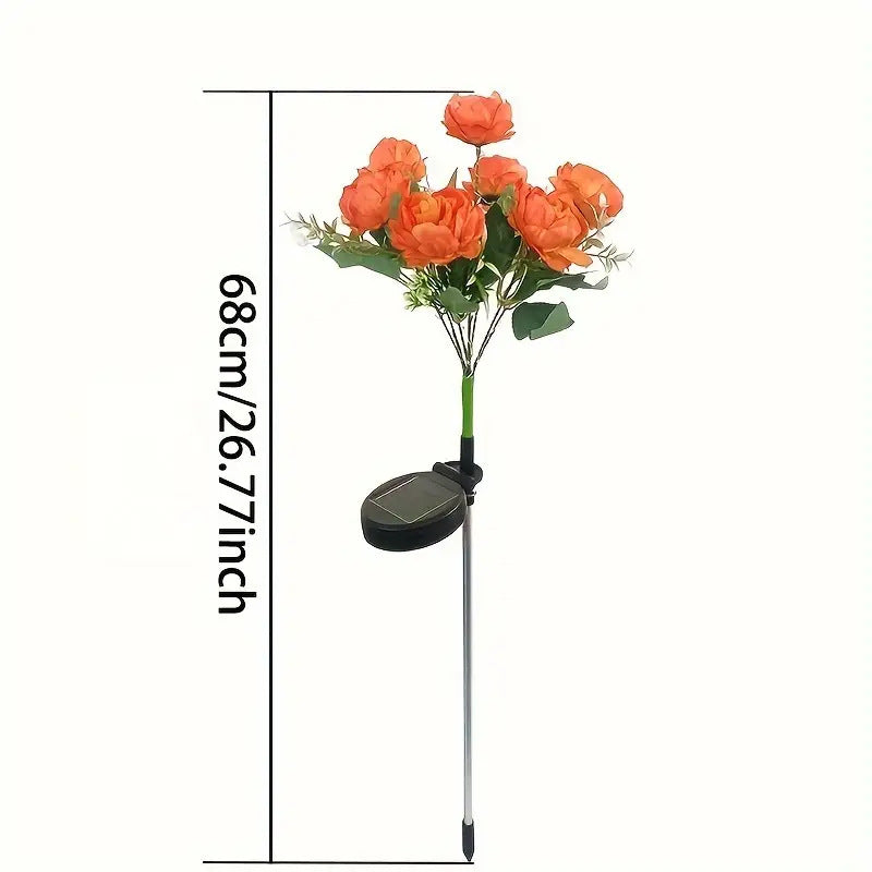 Solar Camellia Lights Outdoor (4 Pack), Solar Garden Decorative Lights, Waterproof Solar Flower Lights for Yard, Patio, Lawn, Landscape