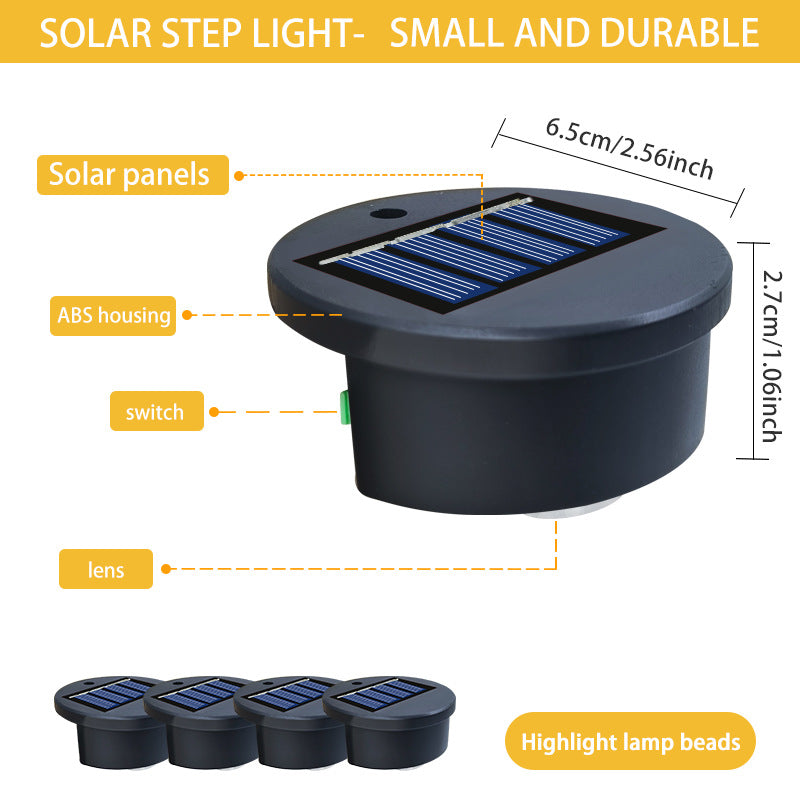 Luzes de Passo Solar – Luzes LED à Prova de Água para Escadas, Paredes e Corrimãos para Jardim e Pátio