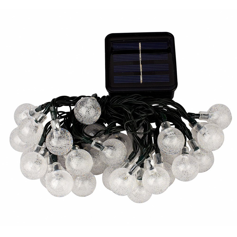 Quntis IP42 Solar-Powered 2.5cm Bubble Globe String Lights with Remote, Outdoor LED Multi-Color Garden Patio Balcony Decoration ¨C Perfect for Christmas & Holiday Decor