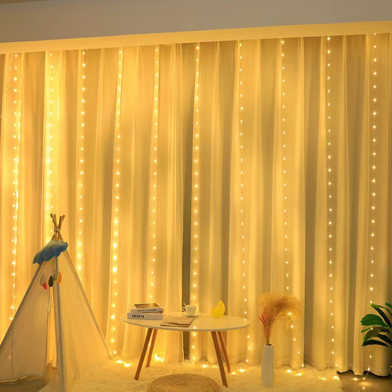 Luzes de Cortina LED Fluídas com Controlo Remoto - Luzes a Piscar para Decoração de Férias e Festas