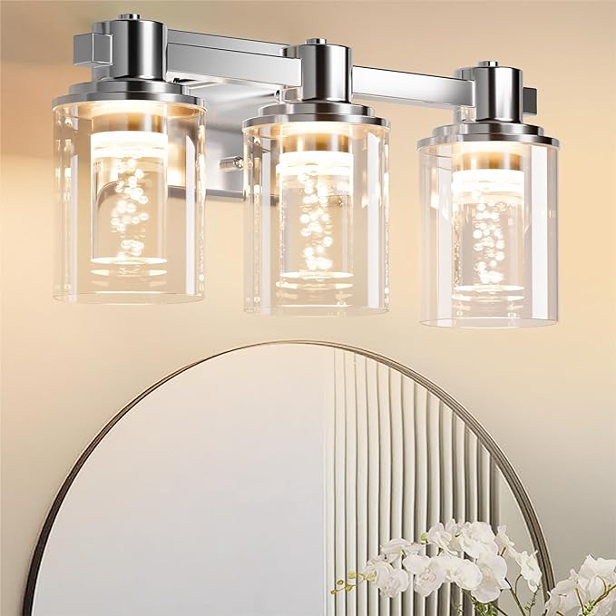 N Crystal Bathroom Vanity Light 3-Lights Chrome cheapest Modern Crystal Wall Lamp Bathroo