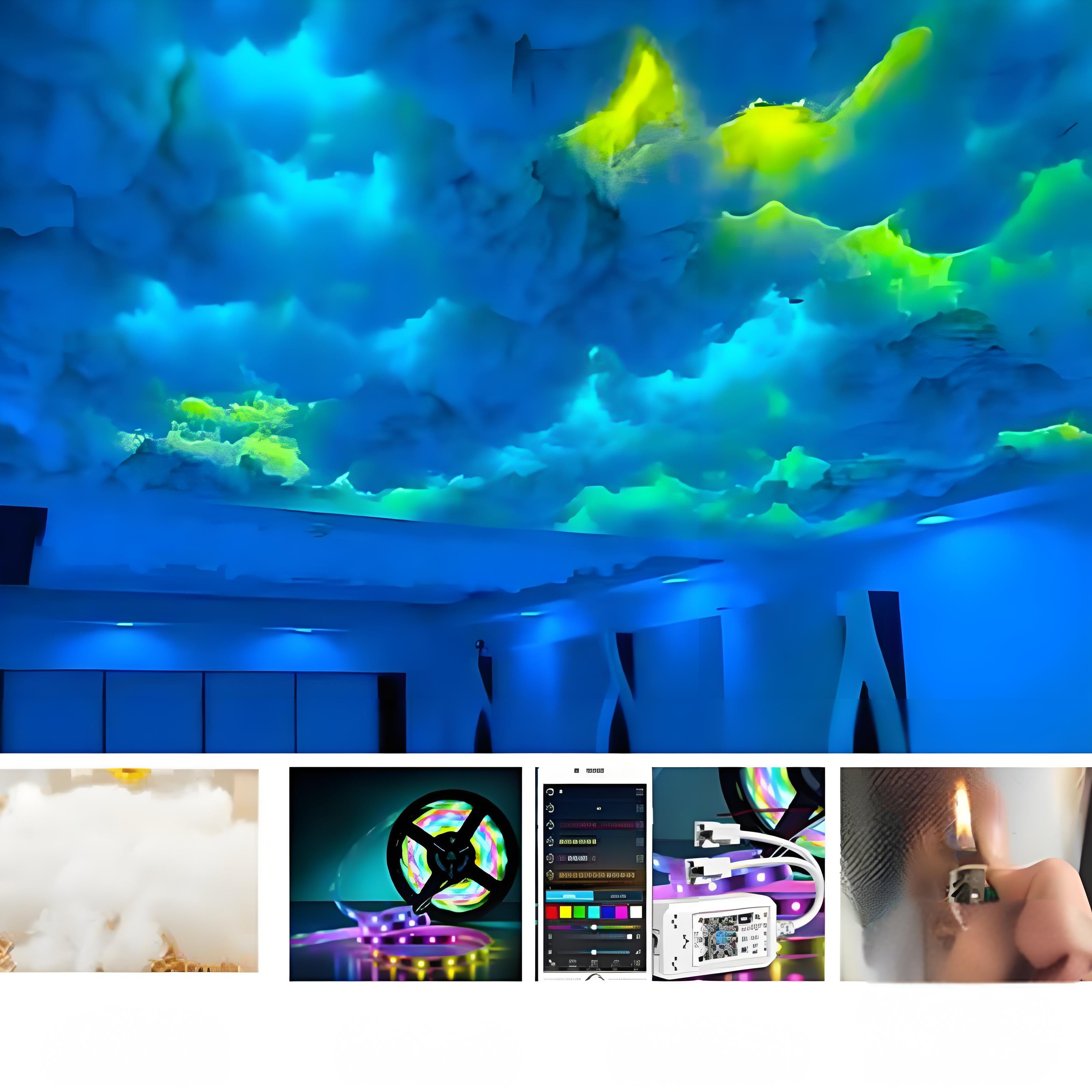 Smart Thunder Cloud Light with App Control – RGB Lightning Cloud Lamp for Gaming Room, Bar, DIY Decor, Stream Setup, or Murder Mystery Events – Voice & Sound Reactive