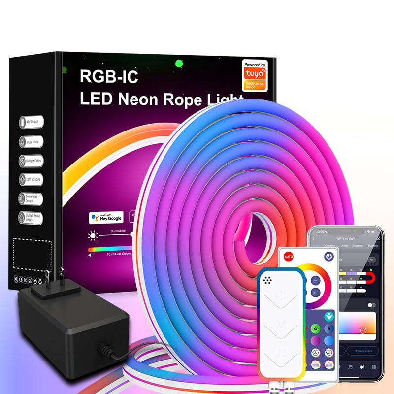 Govee Neon Rope Lights top RGBIC, 16.4ft LED Strip Lights Music Sync