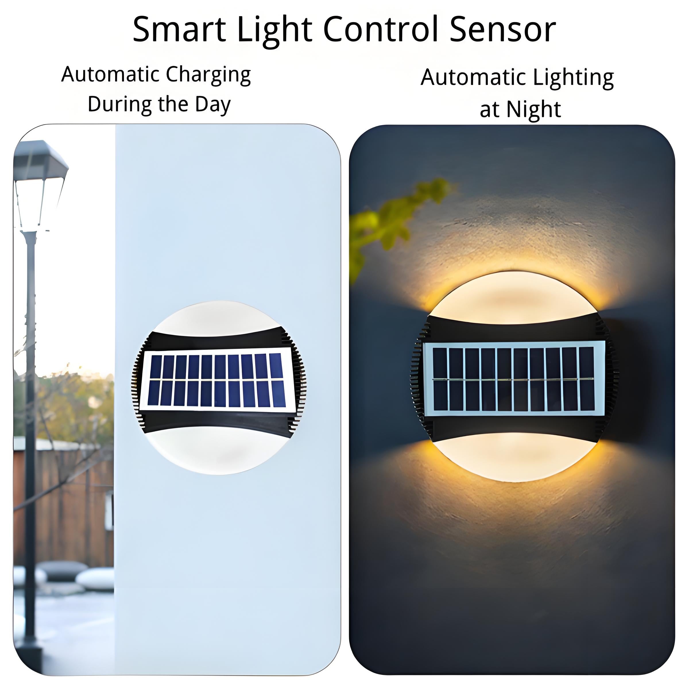 Luz de Parede Solar para Exterior – Luz de Decoração LED à Prova de Água para Jardim e Escadas