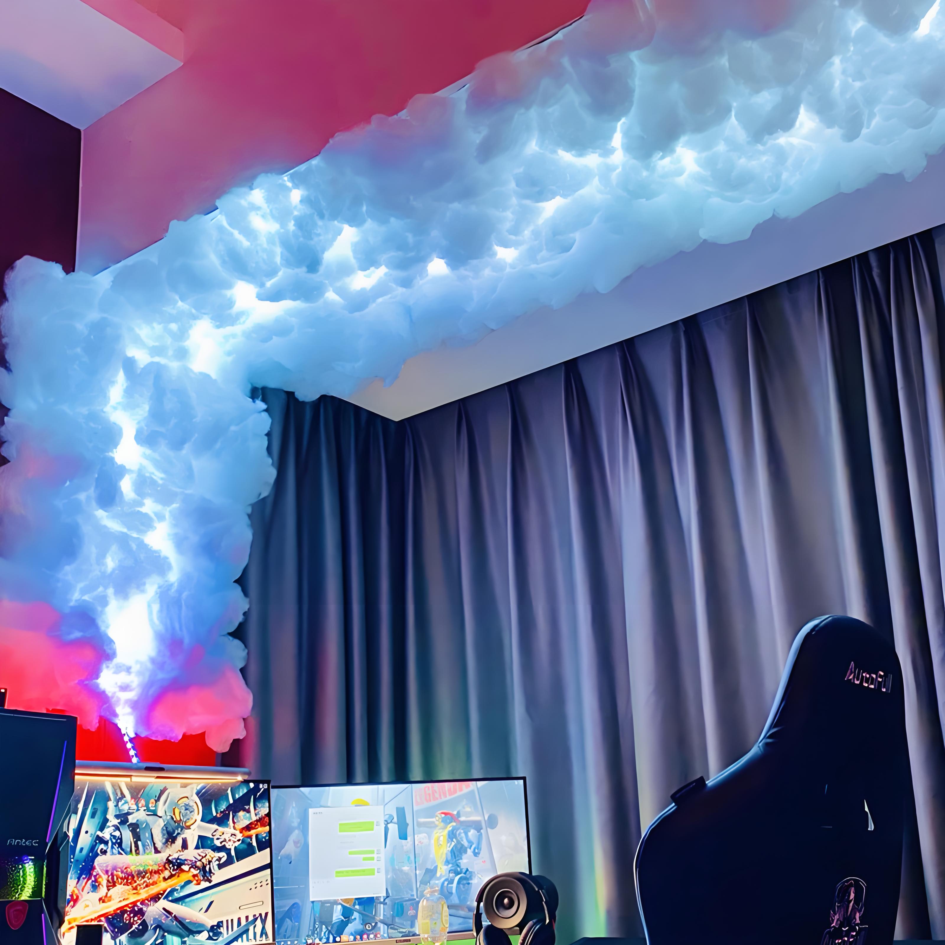 Smart Thunder Cloud Light with App Control – RGB Lightning Cloud Lamp for Gaming Room, Bar, DIY Decor, Stream Setup, or Murder Mystery Events – Voice & Sound Reactive