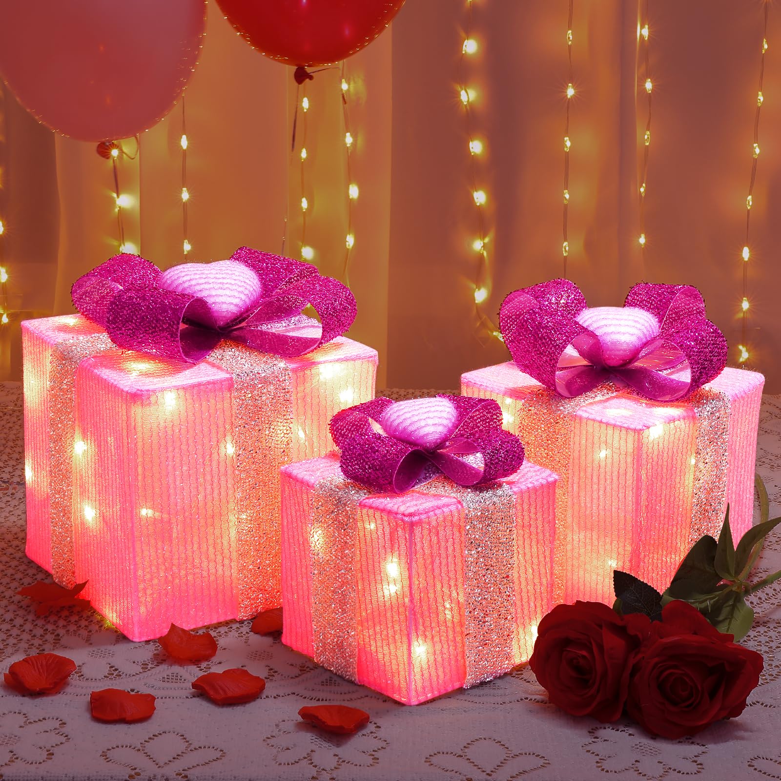 Hot Pink Christmas gift boxes