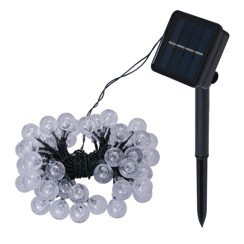 Luci a Stringa Solari Esterne con Globo di Cristallo, Luci Impermeabili per Giardino, Cortile, Portico, Decorazioni per Matrimoni e Feste (Bianco Caldo)