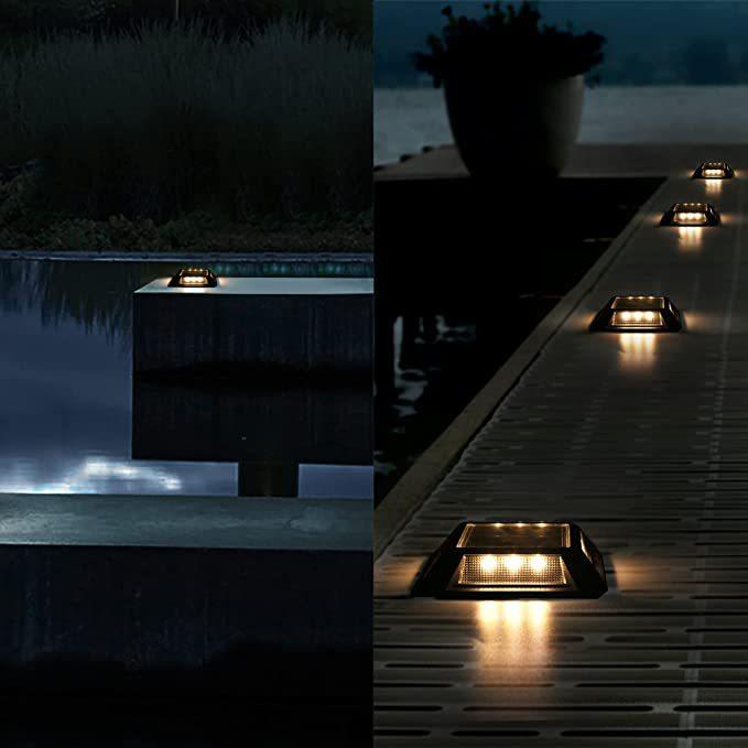 Luci da Deck Solari, Luci Alimentate a Energia Solare per Vialetto, Marciapiede, Patio, Giardino, Cortile, Illuminazione Esterna