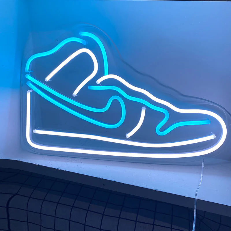 Letreiro Neon de Ténis Elétrico – Decoração Ousada e Estilosa para Amantes de Ténis e Espaços Modernos