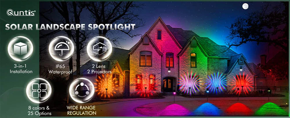 Review- Quntis Solar Landscape Spotlight Daily use & Christmas Holiday