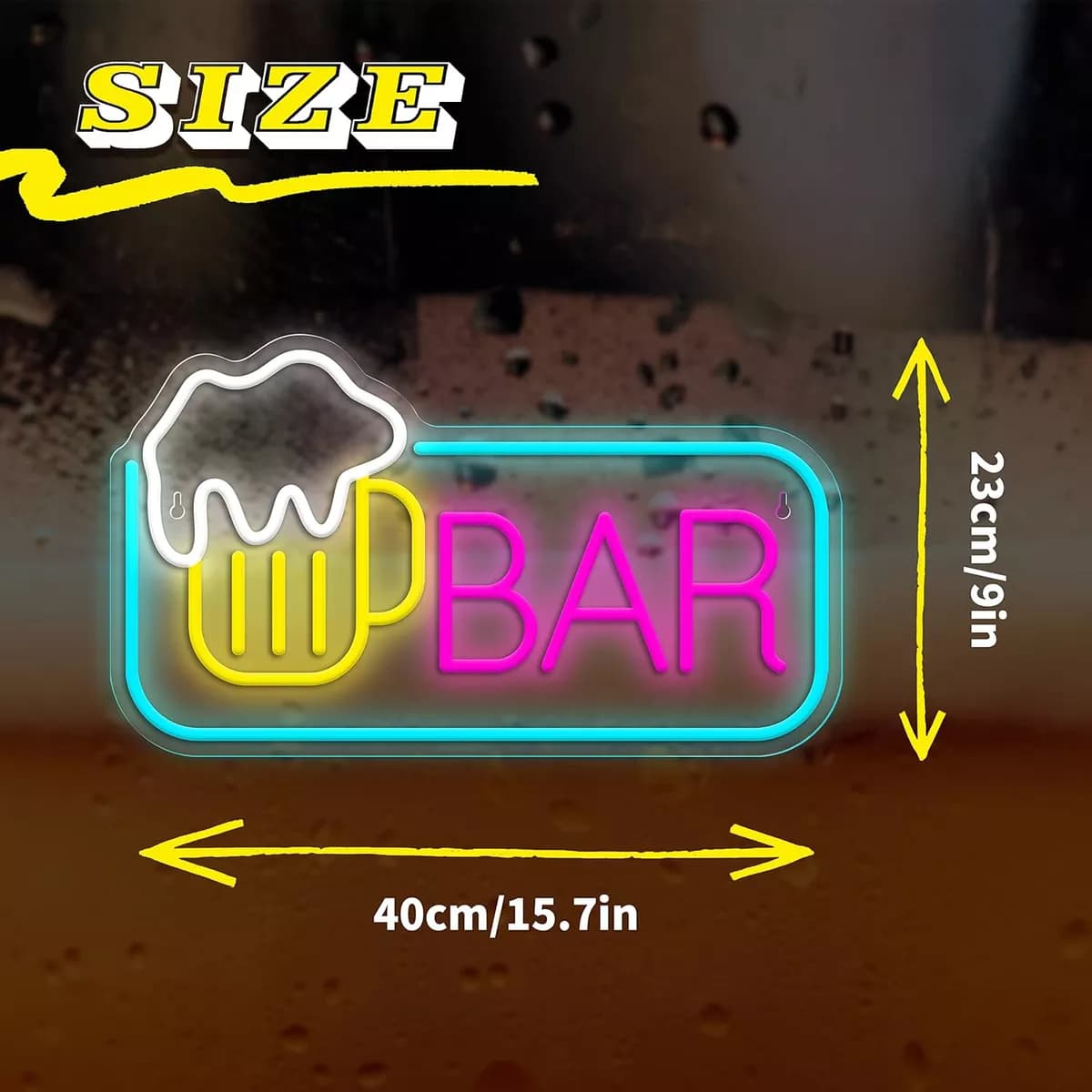 Bar Neon Sign for Home Bar Man Cave Nightclub Beach Store Design Holiday Celebration Party Decor Beer Bar Signs USB Powered Dimmable Neon Lights signs