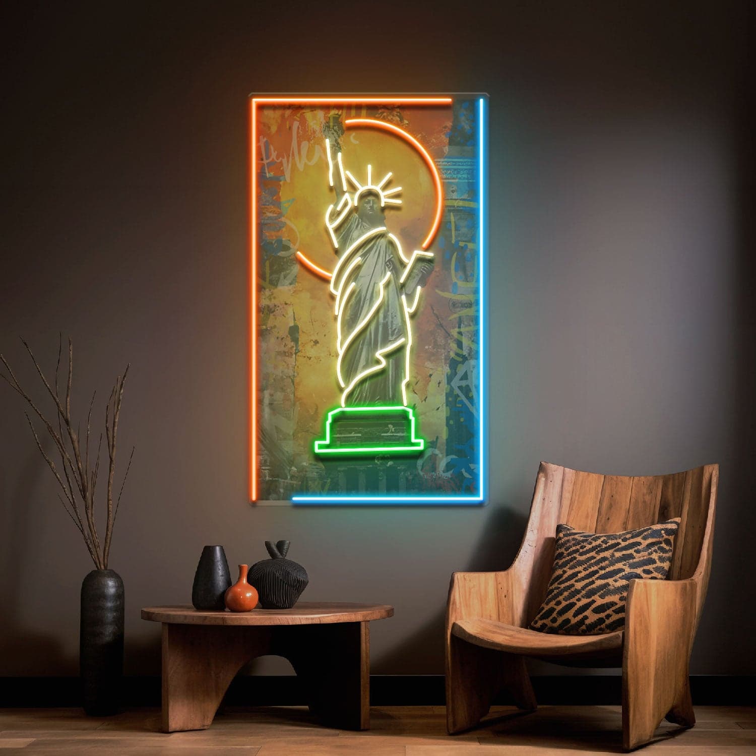 Statue of Liberty Neon Sign Perfect for Living Rooms, Offices, Cafes, and Art Galleries