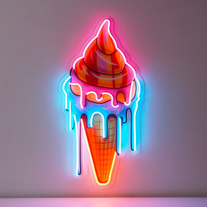 Playful  Ice Cream Neon Sign Sweet & Whimsical Decor for Any Space