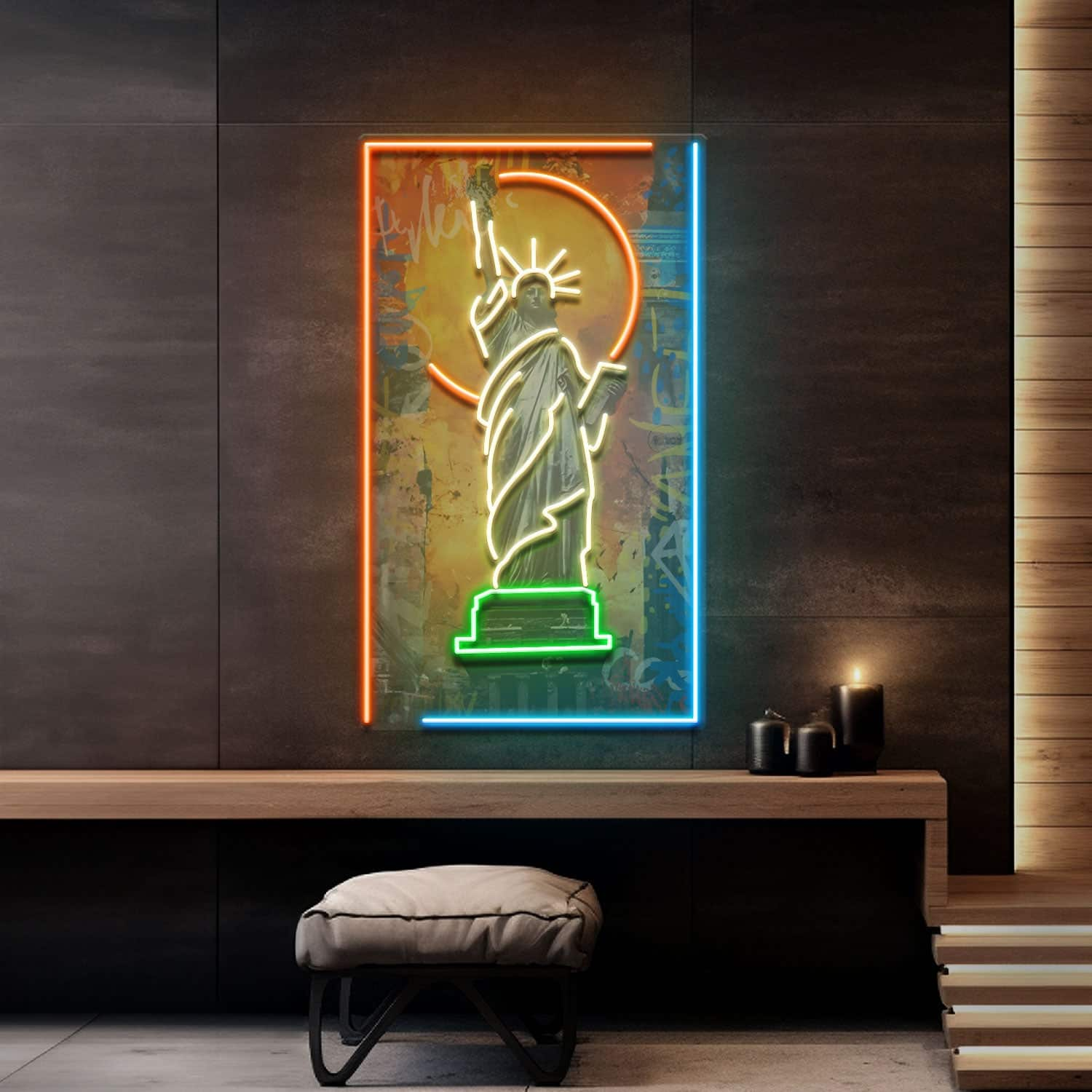 Statue of Liberty Neon Sign Perfect for Living Rooms, Offices, Cafes, and Art Galleries