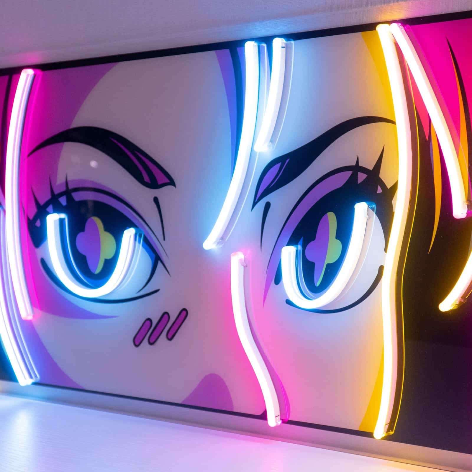 Anime Eyes Neon Sign: Vibrant Flair and Colorful Accents, Perfect for Game Rooms, Bedrooms, and Creative Spaces