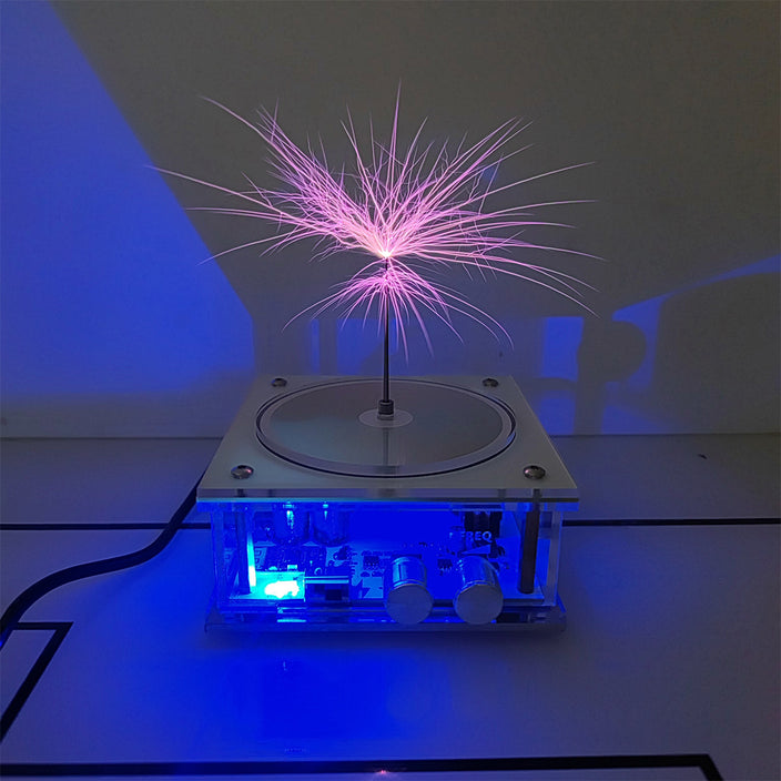 Hand-touchable Lightning Novelty Light,Bluetooth Music Tesla Coil, Touchable Artificial Lightning Spark Gap Arc Generator, Wireless Transmission Experiment Model