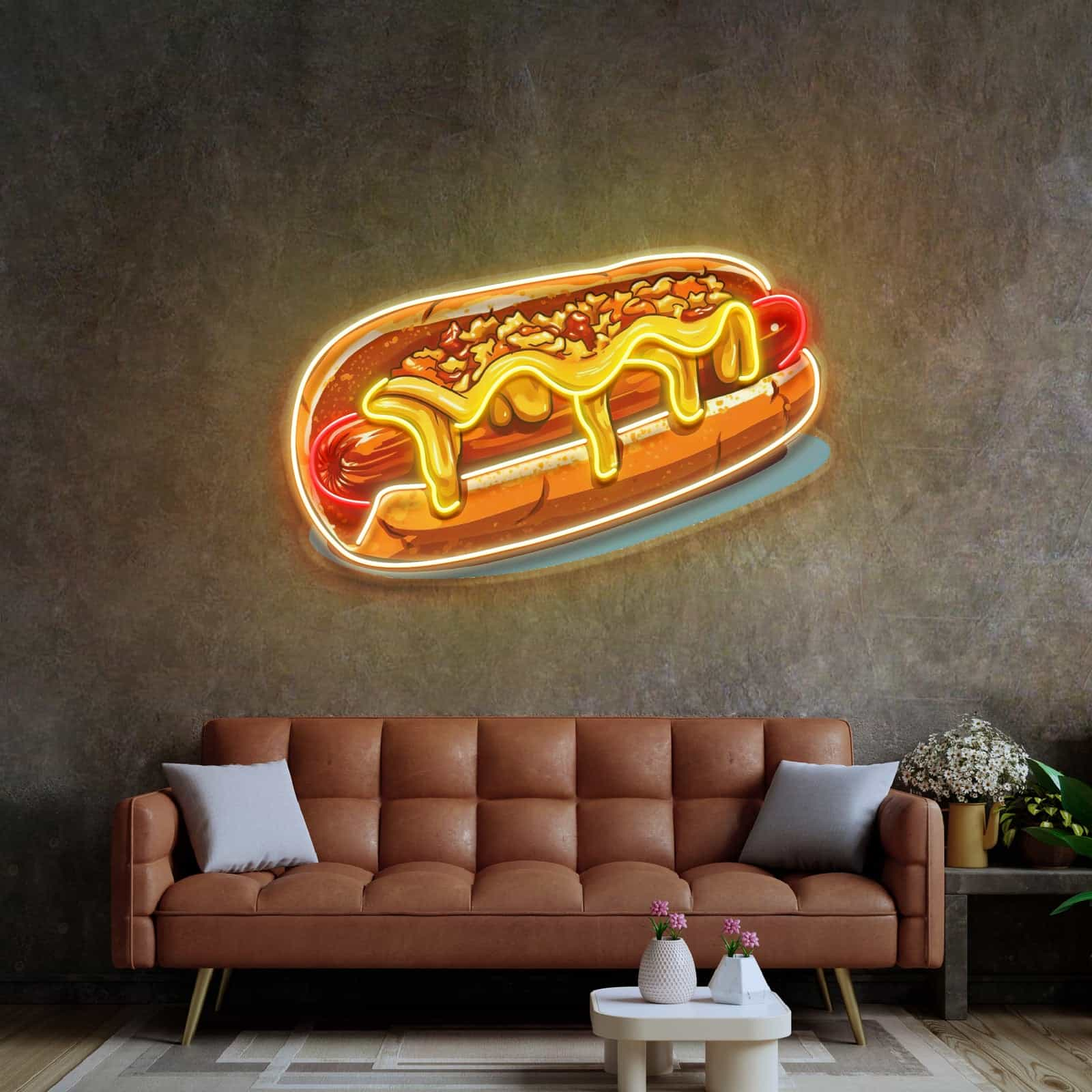 Hot Dog Neon Wall Art – Perfect for Restaurants & Food Stalls