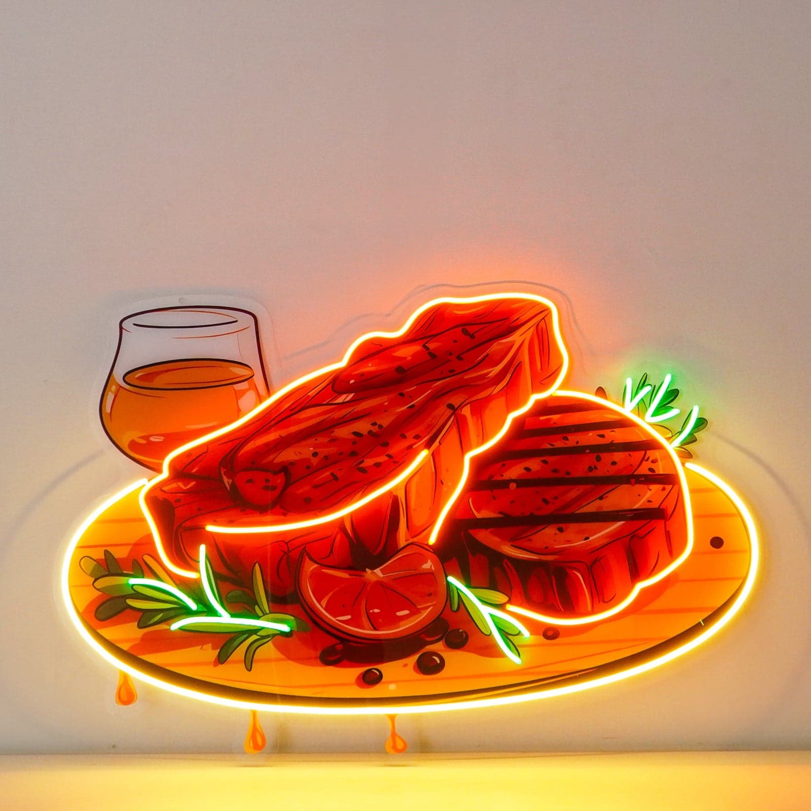 Grilled Meat Isolated - LED Neon Sign for Bold Pop Art Statement