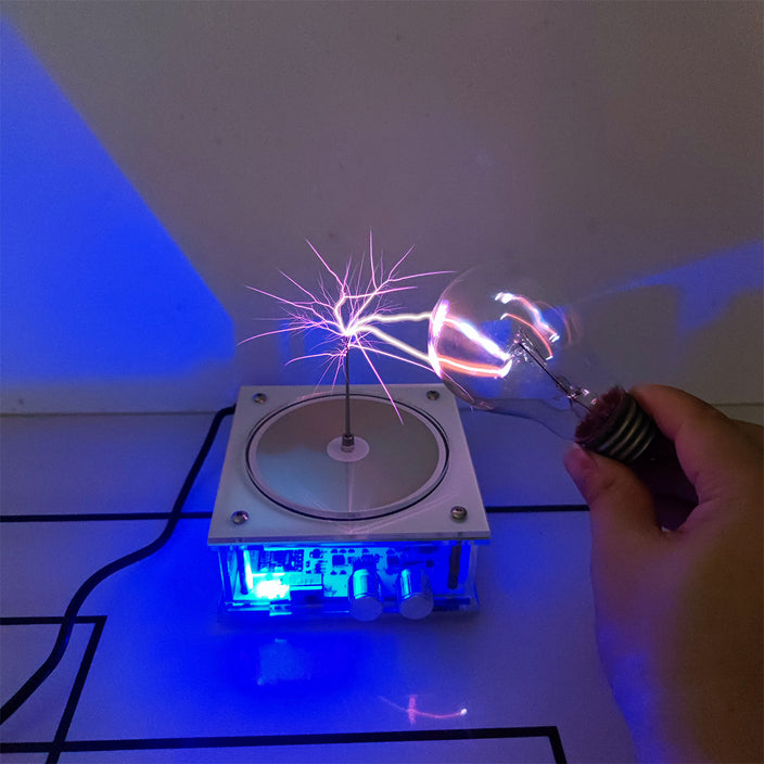 Hand-touchable Lightning Novelty Light,Bluetooth Music Tesla Coil, Touchable Artificial Lightning Spark Gap Arc Generator, Wireless Transmission Experiment Model