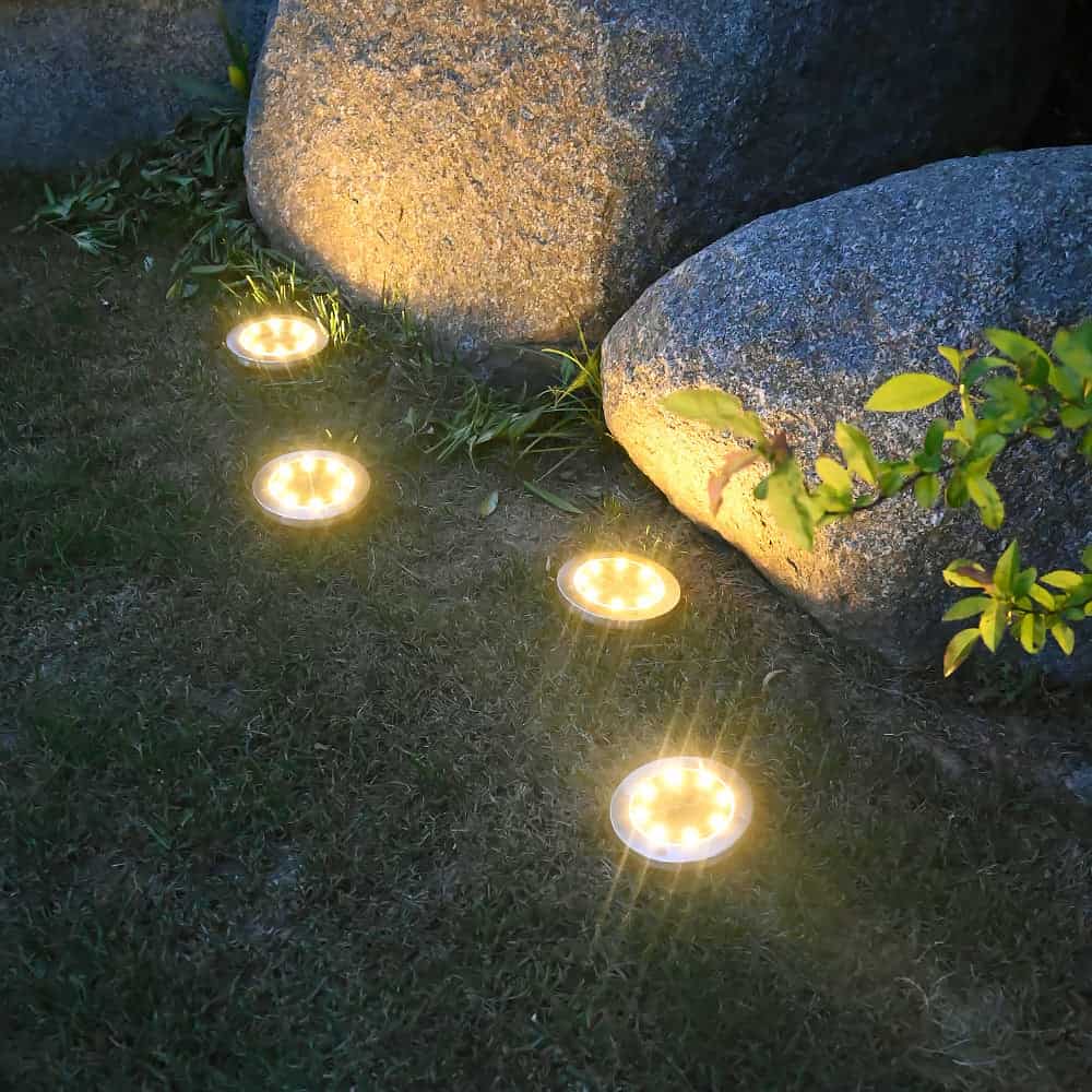 Deck Lights Solar Powered, Solar Deck Lights Outdoor 50 Hours Of Illumination,for Landscape,Walkway,Lawn,Steps Decks,Pathway Yard Stairs Fences,Garden Decorations