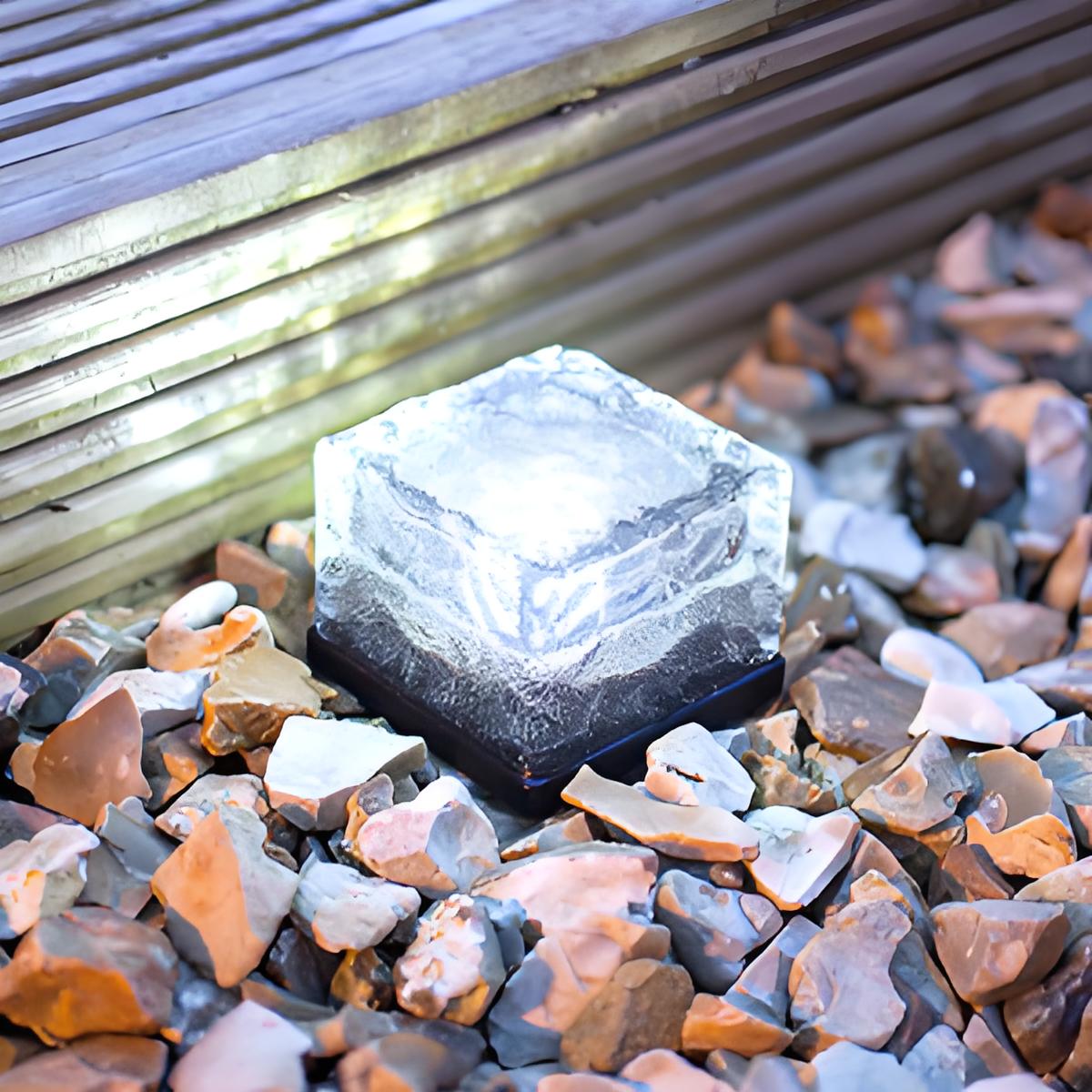 New Solar Crystal Ice Brick Lights ¨C Waterproof Landscape & Garden Ground Lights, Water Drop Design for Balcony & Yard Decor