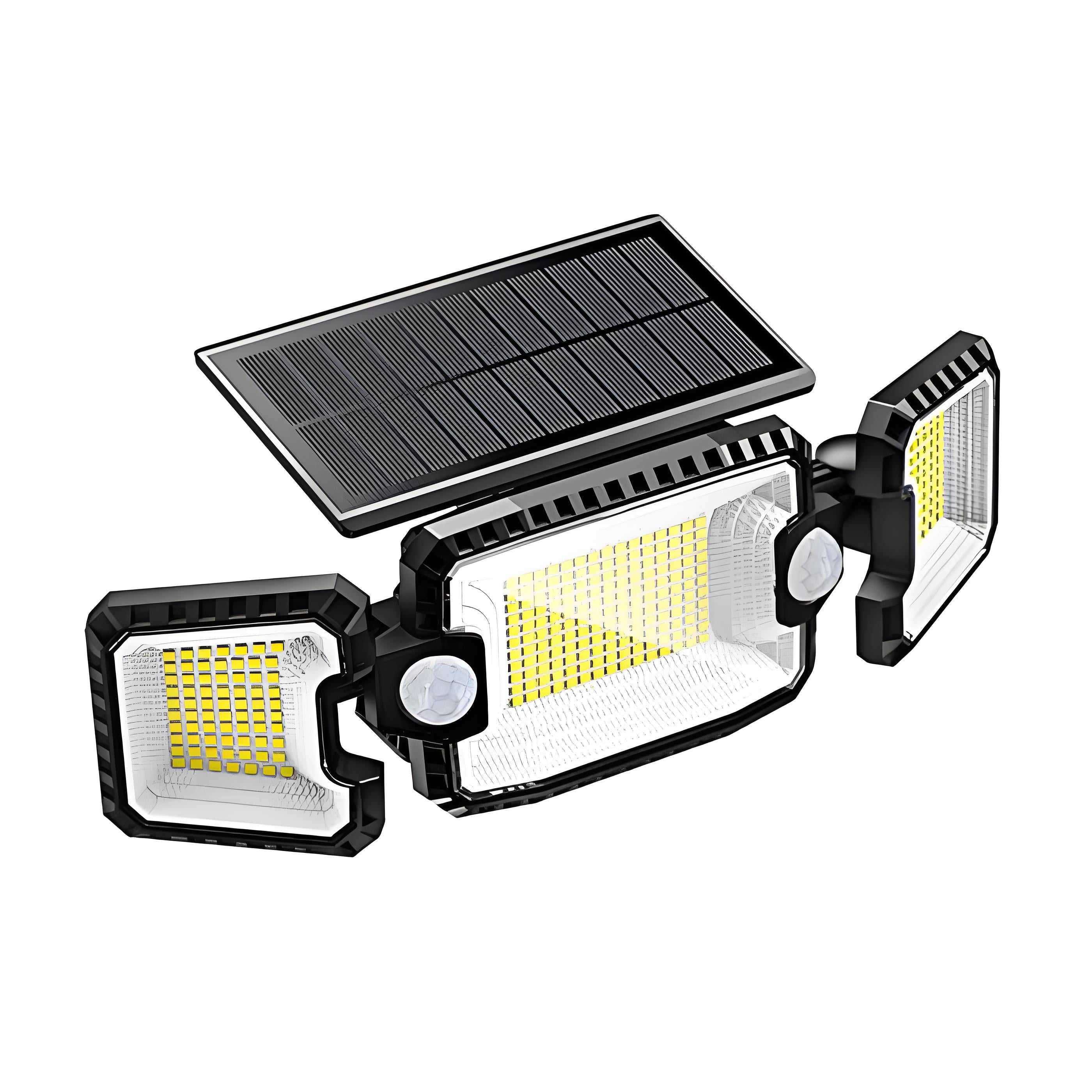 180°Super Wide Angle Adjustable 3 Heads Solar Security Lights Outdoor IP65 Waterproof Light