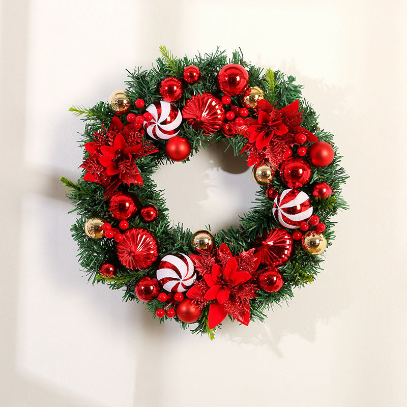 16-Inch LED Christmas Wreath with Lights – Battery-Powered Red Holiday Decoration