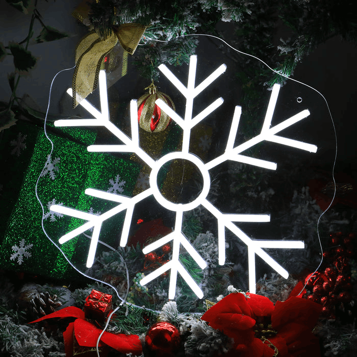 Snowflake Neon Light - Festive LED Snowflake Neon Sign for Holiday Decoration, Wall Hanging, and Window Display