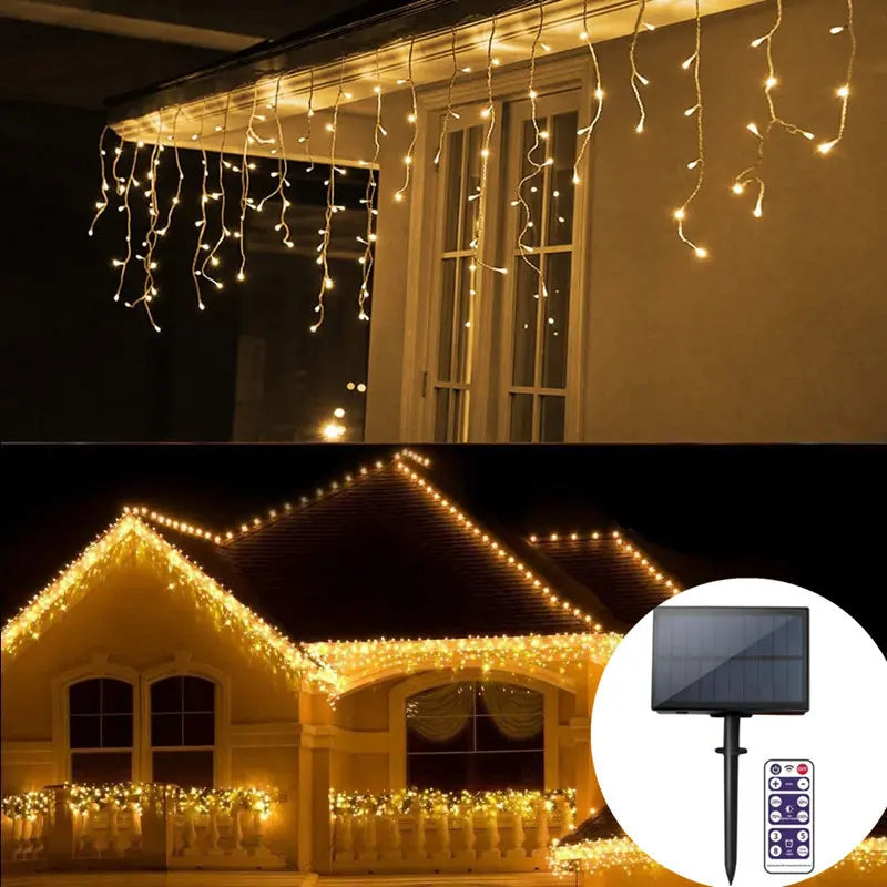 Quntis 33FT 300 Luci a Stringa Solari LED – Luci da Fata Impermeabili IP44 per Decorazioni Festive e Natalizie all'Aperto