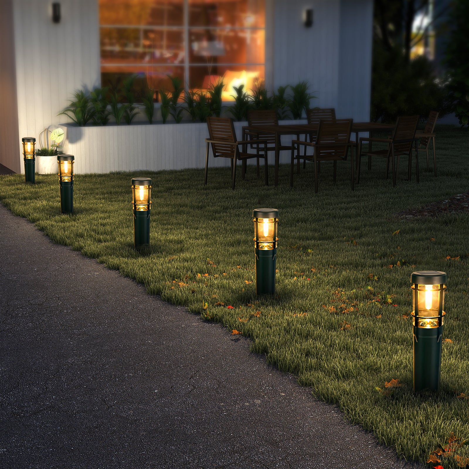 Solar Pathway Lights, Solar Outdoor Lights Up to 14 Hrs Outdoor Waterproof, IP65 Waterproof Solar Garden Lights for Path Pathway Walkway