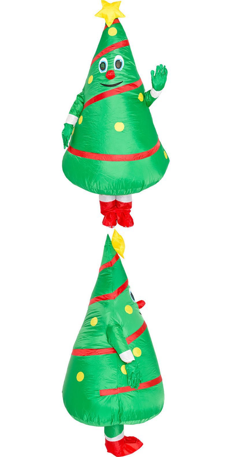 Inflatable Christmas Costume – Santa Outfit, Funny Cartoon Prop with Inflatable Christmas Tree