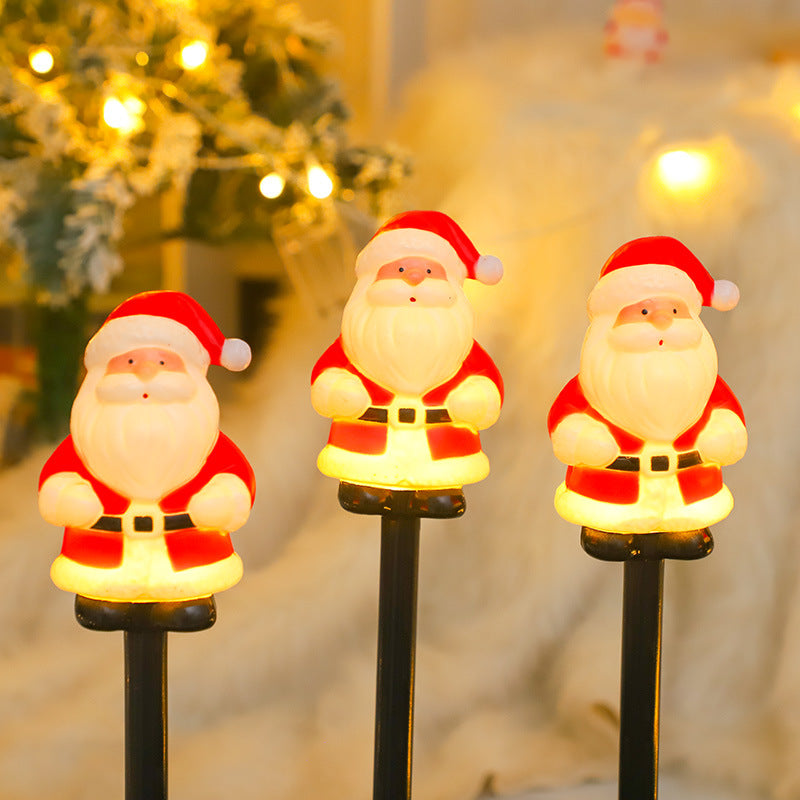 Lumières de jardin et de pelouse Santa Candy Cane 1 à 5 pour l'extérieur, lumières décoratives solaires de Noël - Parfaites pour la décoration de la cour et du patio | Lumières de Noël solaires d'extérieur. Piquets de lumières de Noël.