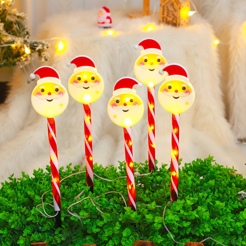 Santa Candy Cane Stake Lights for Outdoor Lawn and Garden, Christmas Solar-Powered Decorative Lights – Perfect for Yard and Patio Decor | Outdoor Solar Christmas Lights.Christmas Light Stakes.