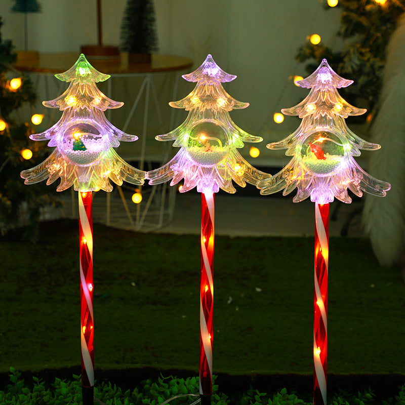 New 1-To-5 Solar-Powered Waterproof Christmas Tree Ground Stake Lights ¨C Perfect for Outdoor Patio and Lawn Party Decor