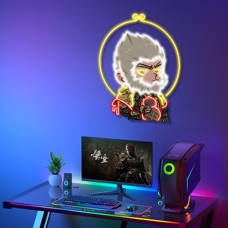 Black Myth WuKong Neon Sign – Vibrant and Bold Centerpiece for Gamers and Creative Spaces