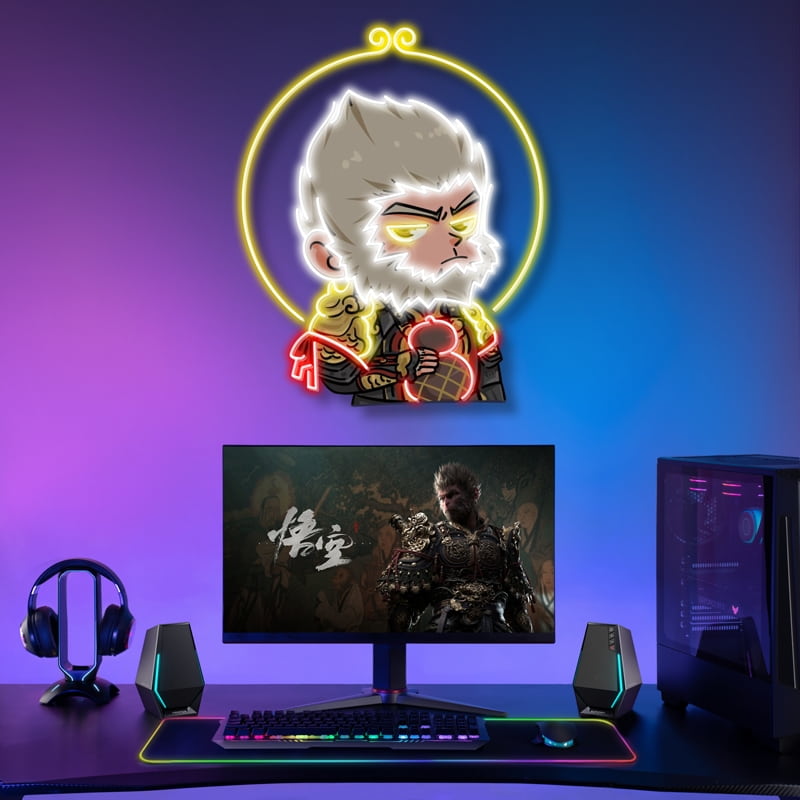 Black Myth WuKong Neon Sign – Vibrant and Bold Centerpiece for Gamers and Creative Spaces