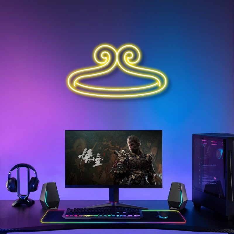 Minimalist WuKong's Tightrope Neon Light – Sleek and Cozy Accent for Game Rooms and Creative Spaces