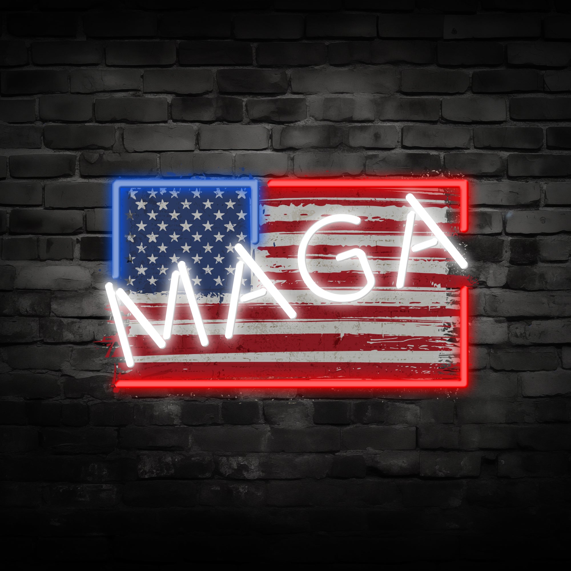 Make America Great Again Neon Sign, LED Light Up Sign, Election 2024 Decor, Patriotic Wall Art, USA Election Sign, Politics Office Decor