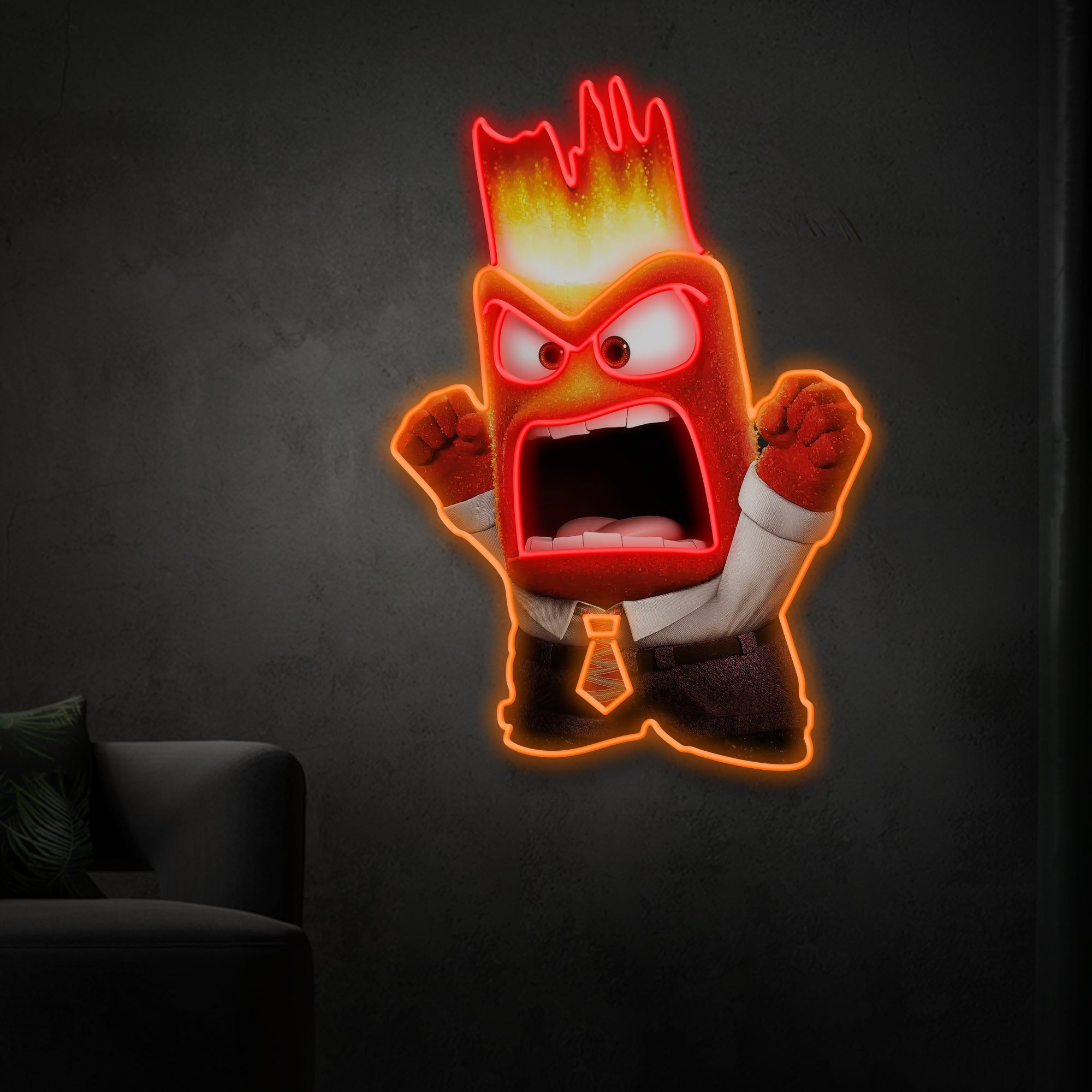 [Inside Out 2 Movie]Inside Out 2 Anger Neon Light ¨C Perfect Gift for Kids! Bright, Fun, and Playful Room Decor!