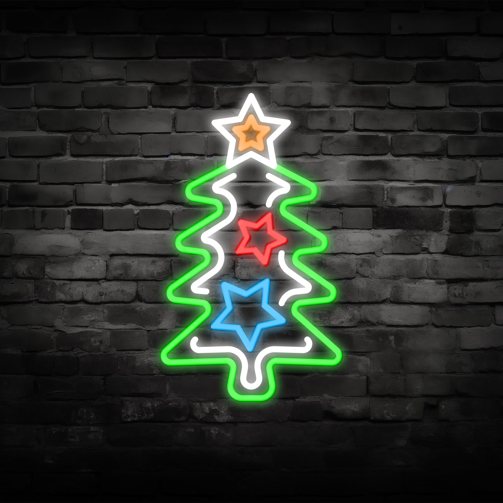 LED Neon Christmas Tree Light - Festive Wall-Mounted Holiday Decoration for Indoor and Outdoor Display