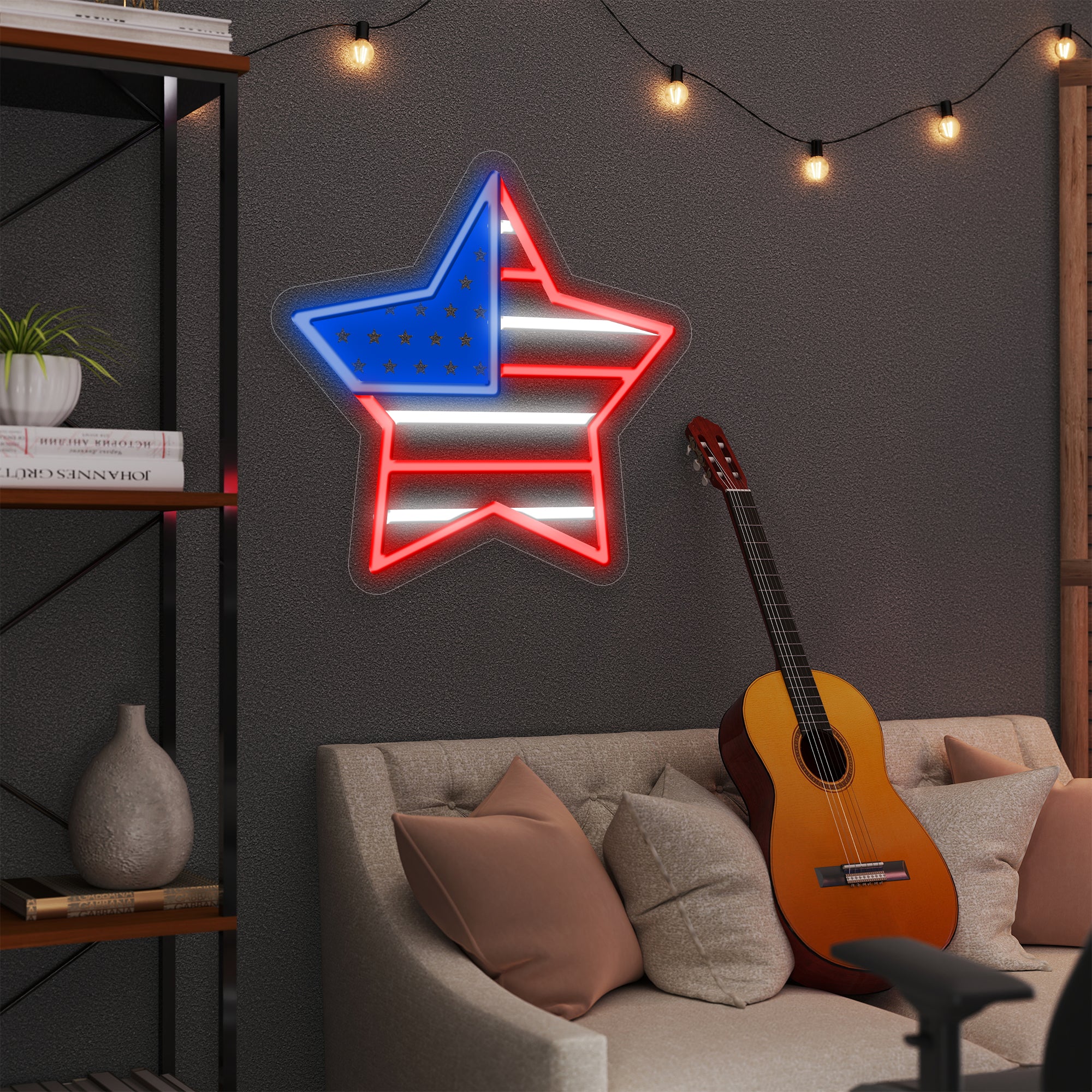 Radiant Five-Pointed Star Neon Light