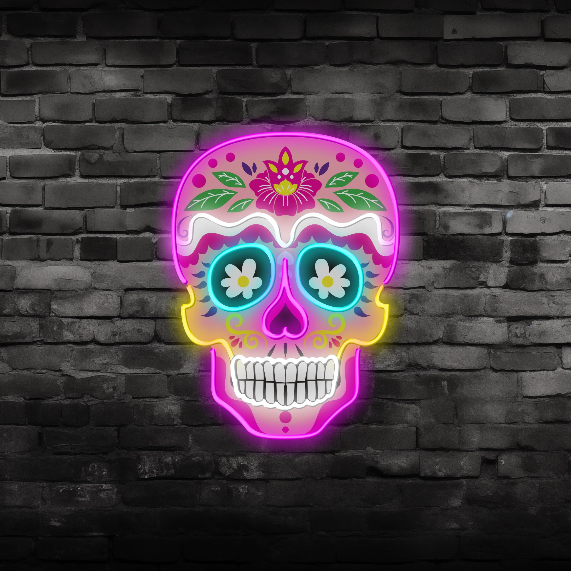 【New】Bold and Intricate Engraved Skull Neon Light – A Statement Piece for Contemporary Gothic Decor