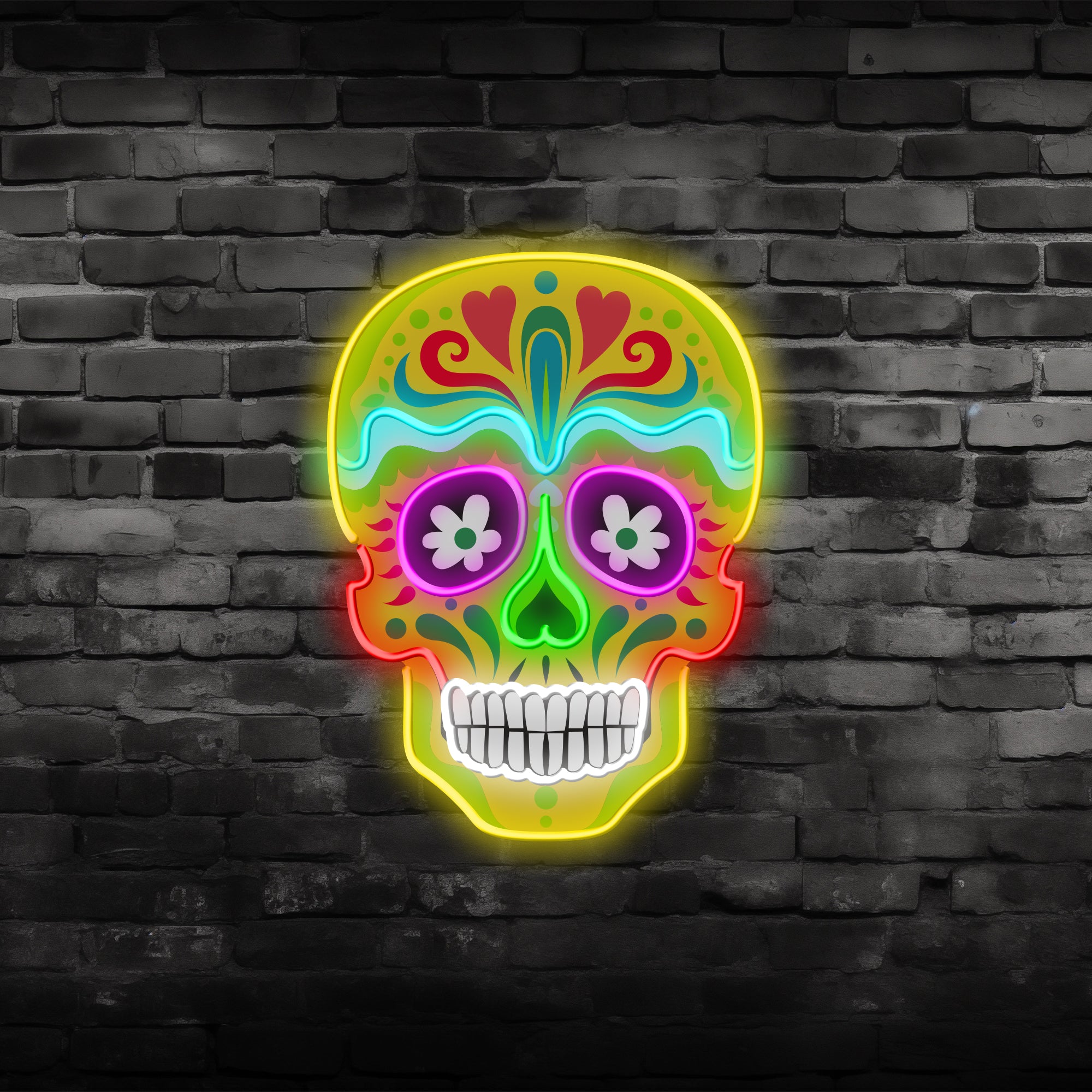 【New】Bold and Intricate Engraved Skull Neon Light – A Statement Piece for Contemporary Gothic Decor