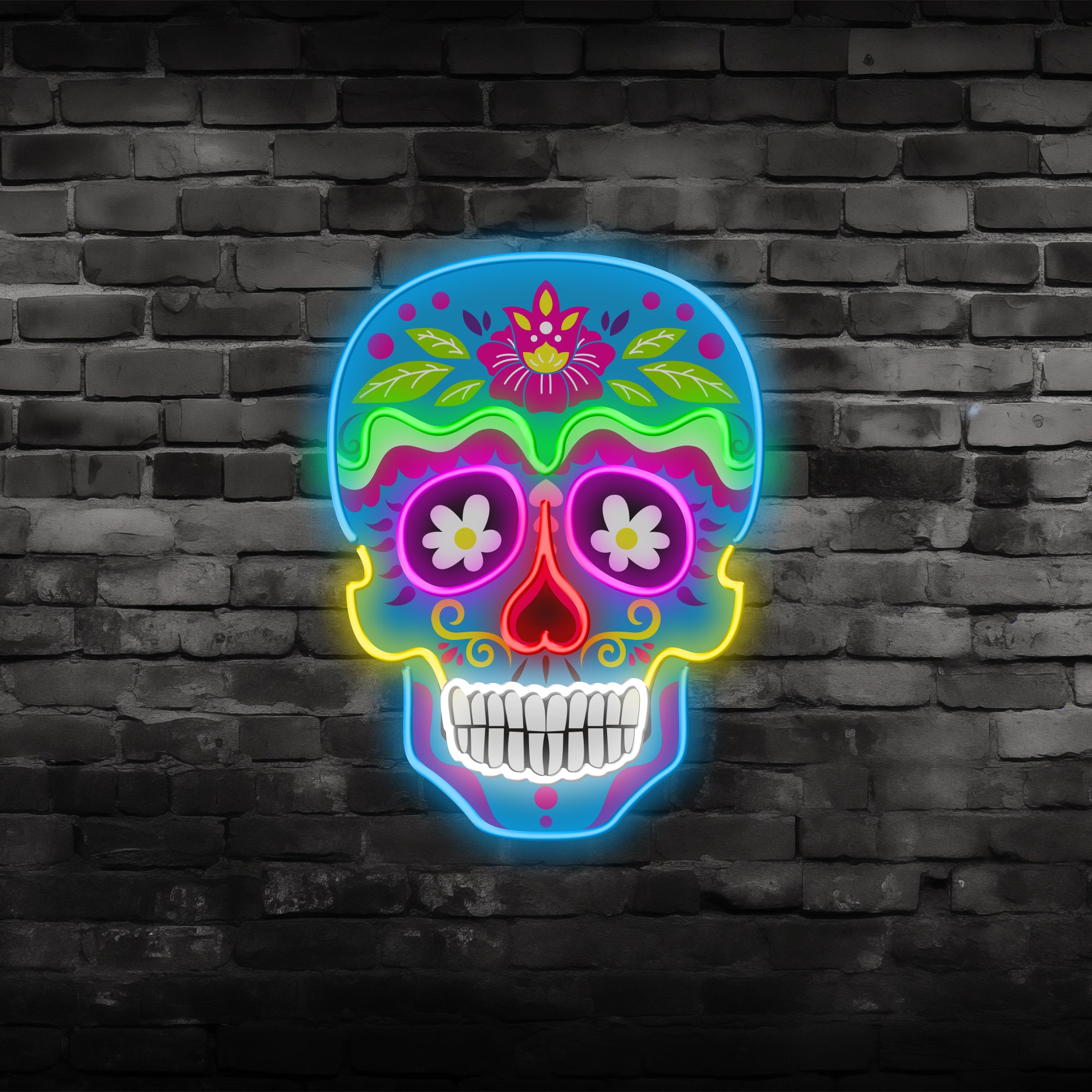 【New】Bold and Intricate Engraved Skull Neon Light – A Statement Piece for Contemporary Gothic Decor