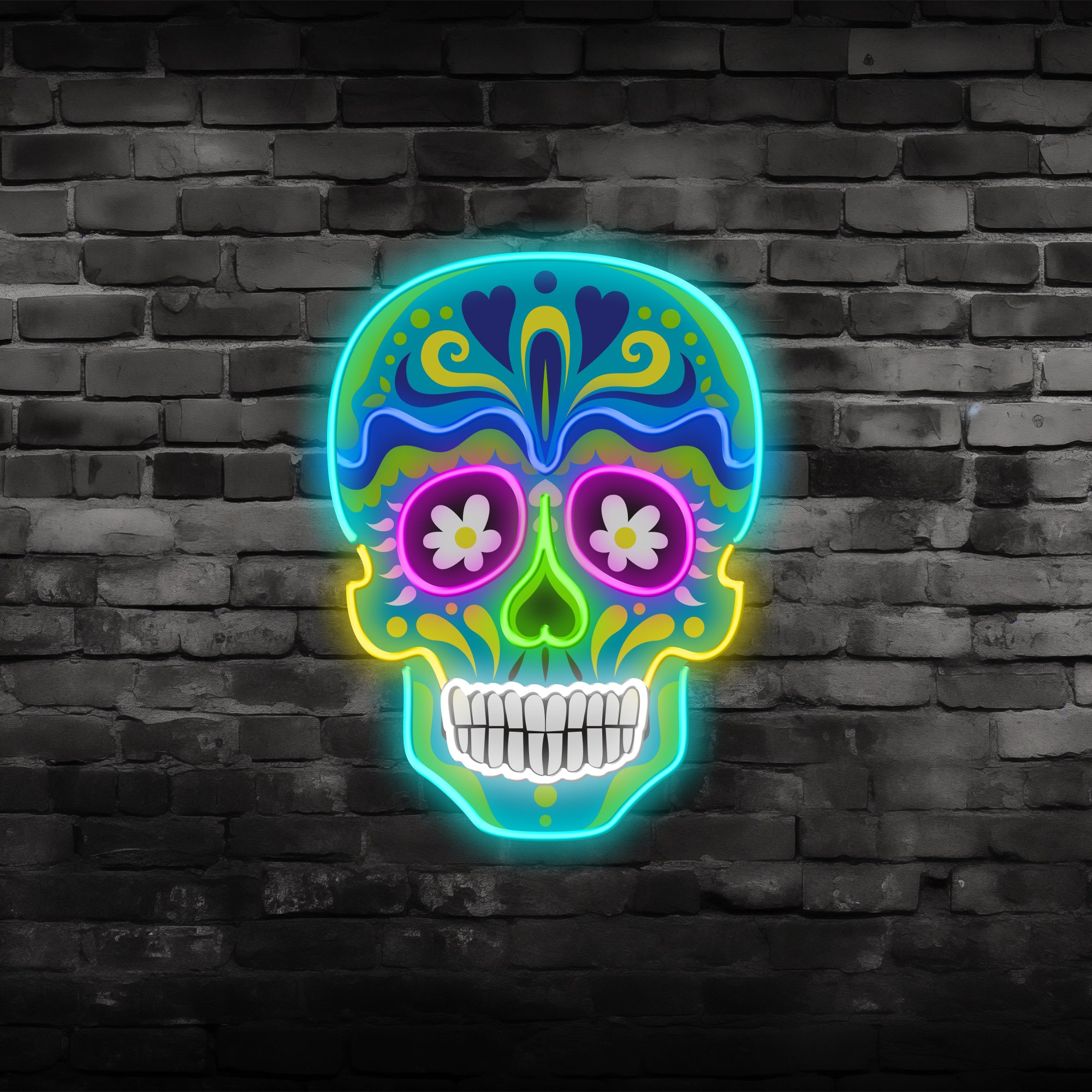 【New】Bold and Intricate Engraved Skull Neon Light – A Statement Piece for Contemporary Gothic Decor